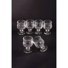 Ayaklı Kahve Yanı Bardağı Kristal Kesim Shot Bardak 7cm x 4 cm 6 Lı Set