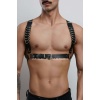 D Halka Detaylı Şık Erkek Göğüs Harness, Erkek Deri T-shirt Aksesuar - Brfm92