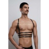 3 Sıralı Erkek Göğüs Harness, Şık T-shirt Üzeri Aksesuar - Brfm107