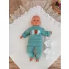 Yenidoğan Wool Yün Kumaş Taç Nakışlı Güpür Duvaklı Fiyonk Prizma Taş Unisex Kundak Bebek Battaniyesi Bej