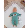 Yenidoğan Wool Yün Kumaş Taç Nakışlı Güpür Duvaklı Fiyonk Prizma Taş Unisex Kundak Bebek Battaniyesi Kahverengi