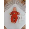 Yenidoğan Pamuk Taç Benim Prensim Nakışlı Trilüks Kundak Bebek Battaniyesi Ekru