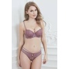 Lila Dantel Brodeli Push Up Sütyen Slip Takımı 4774