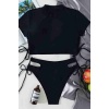 Angelsin Özel Tasarım Bikini Takım Siyah Ms4179