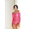 Night Light Kadın Pembe Taşlı Fantazi Body Vücut Çorabı 5540-3