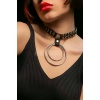 Şık Elastik Choker - Halka Detaylı Lastik Kolye - Şık Lastik Choker Harness - Brf576