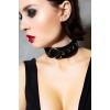 Halka Detaylı Geniş Şerit Ayarlı Şık Deri Choker - Brf671