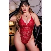 Kırmızı Dantelli Büyük Beden Babydoll Gecelik Tm1305