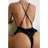 Beruflic Siyah Fırfırlı Bodysuit Pr66000