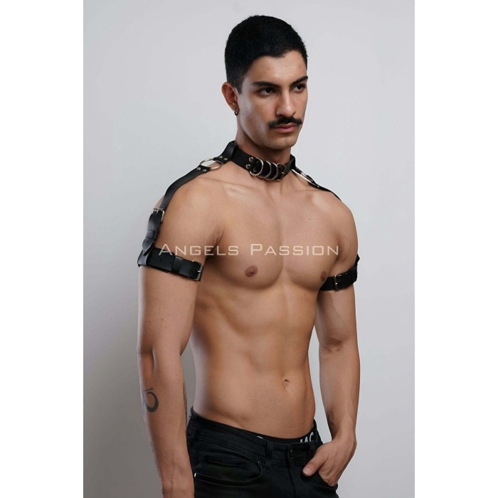 Kol - Boyun - Ve Omuz Detaylı Şık Erkek Harness, Erkek Partywear - Brfm90