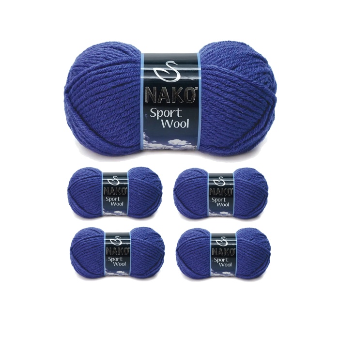 5 Adet Sport Wool Atkı Bere Ceket Yelek Örgü İpi Yünü No: 10472 Saks