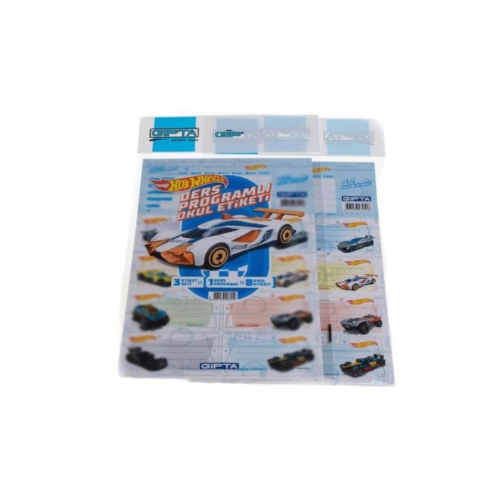 Gıpta Okul Etiketi Ders Programlı Hot Wheels 3 Yaprak 16X24 1 Adet