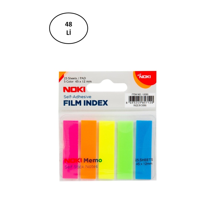 Noki Memo 12050 Yapışkanlı Film Index Yapuışkanlı Ayraç 45 X 12 Mm