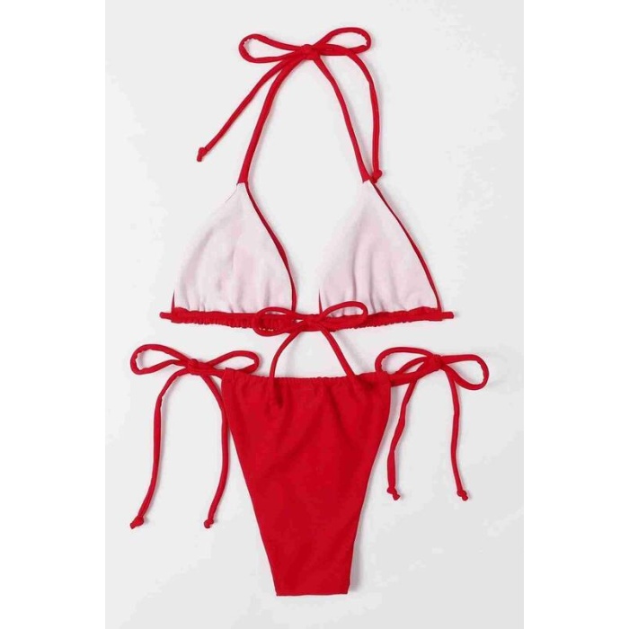 Angelsin Brezilya Model Bağlamalı Bikini Altı Kırmızı Ms41659