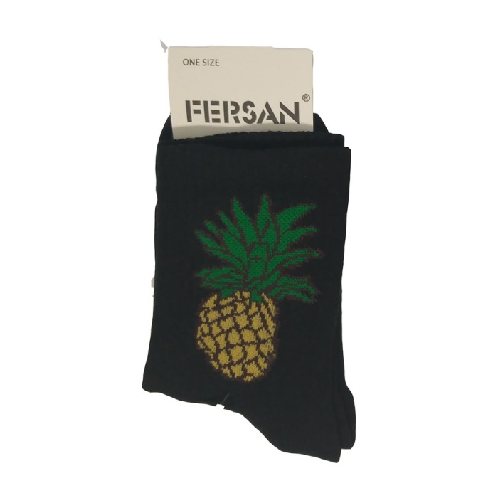 Kolej Kız Ananas Desenli Çorap