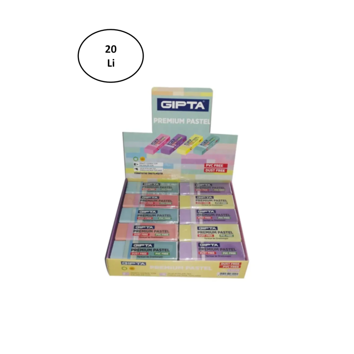 Gıpta Silgi Premium Pvc-dust Free Pastel 4 Renk (20 Li Paket)
