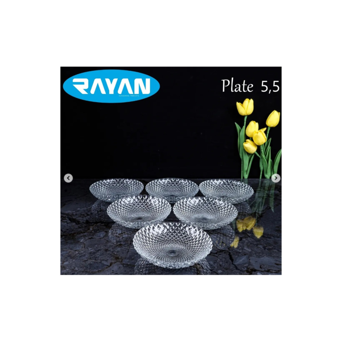 Plate Noktalı 6lı Cam Çerezlik Royaleks-80972