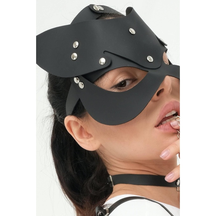 Tavşan Kulaklı Suni Yumuşak Deri Harness Maske 006