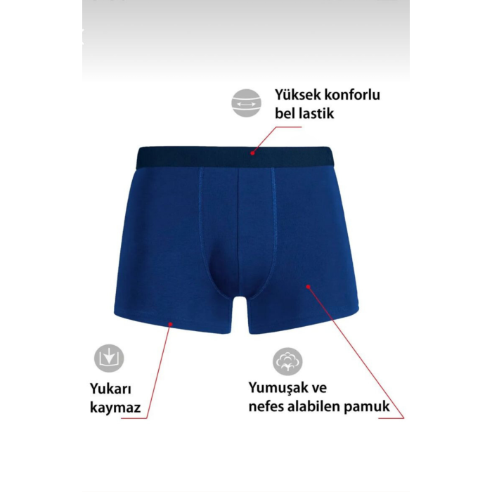 Beruflic Penye Erkek 5 Li Karışık Renk Boxer