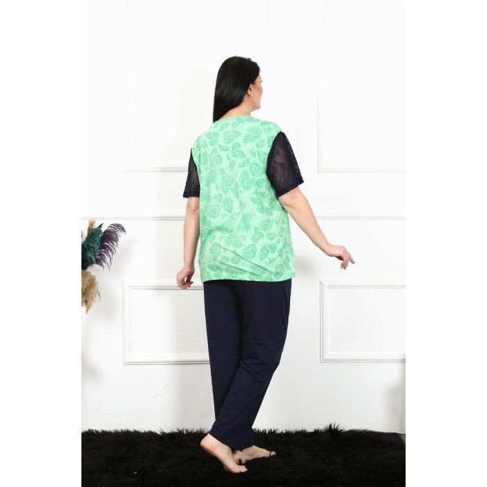 Beruflic Kadın 5xl-6xl-7xl-8xl Büyük Beden Kısa Kol Pijama Takım 75004