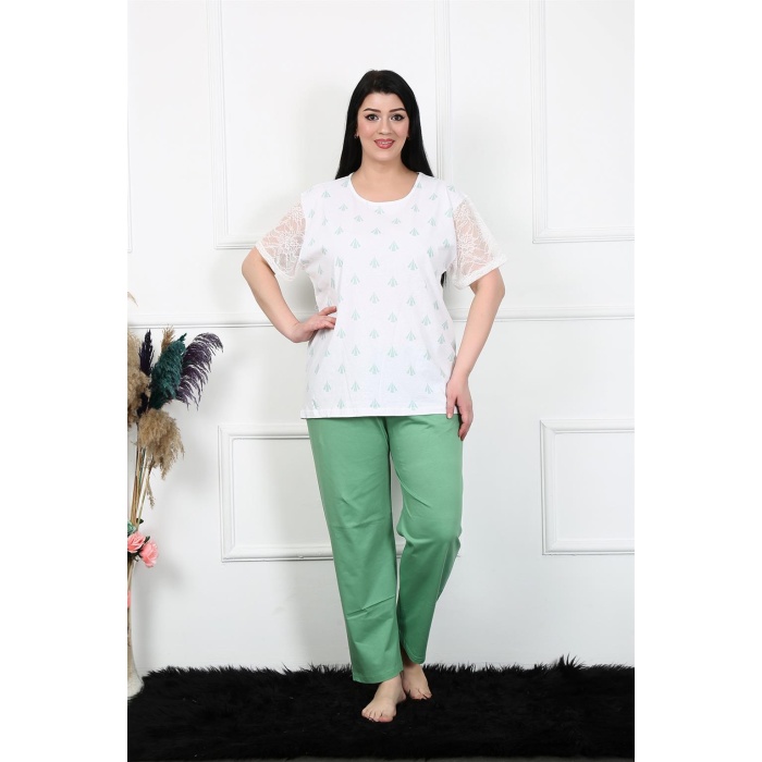 Beruflic Kadın 5xl-6xl-7xl-8xl Büyük Beden Kısa Kol Pijama Takım 75001