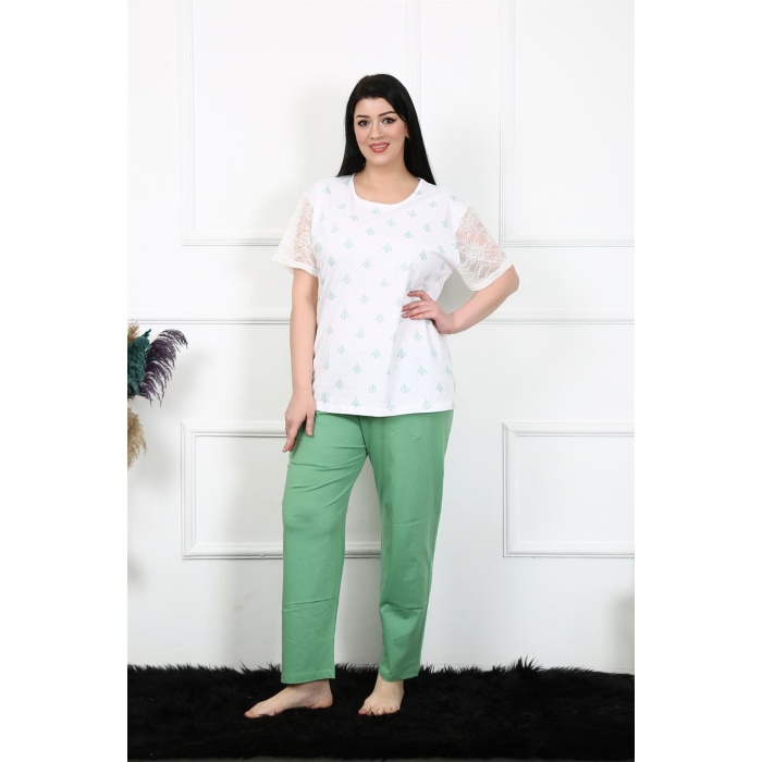 Beruflic Kadın 5xl-6xl-7xl-8xl Büyük Beden Kısa Kol Pijama Takım 75001