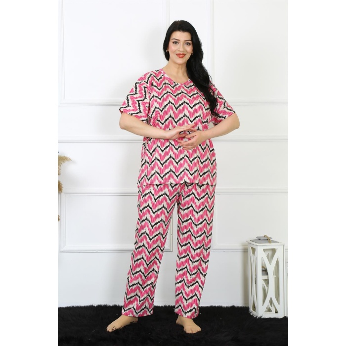 Beruflic Kadın 5xl-6xl-7xl-8xl Büyük Beden Kısa Kol Pijama Takım 75009