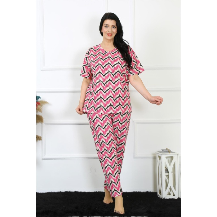 Beruflic Kadın 5xl-6xl-7xl-8xl Büyük Beden Kısa Kol Pijama Takım 75009