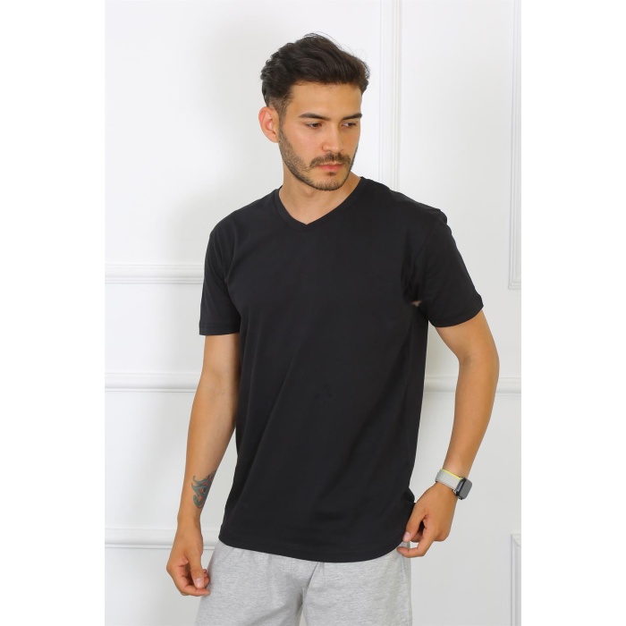 Beruflic Erkek Siyah %100 Pamuklu T-shirt 27486