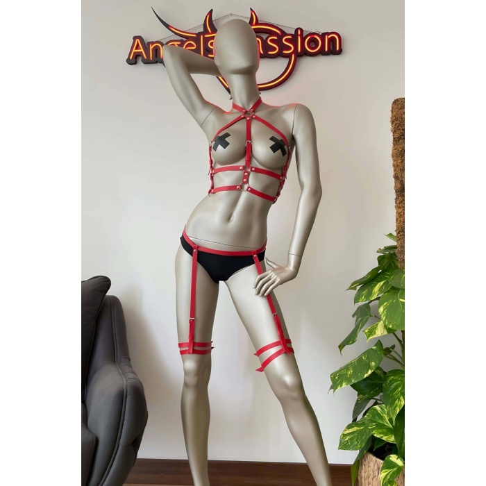 Ayarlanabilir Jartiyer Deri Harness Takım - Brf257