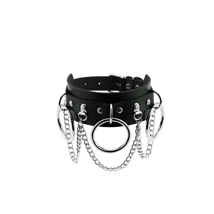 Halka Ve Zincir Detaylı Seksi Choker - Brf407