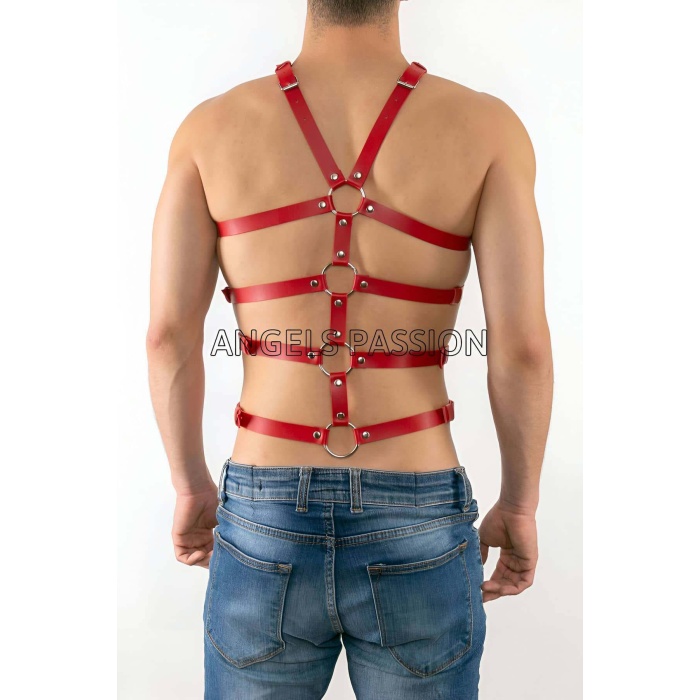 Seksi Erkek Body Harness, Deri Erkek Body Harness - Brfm54