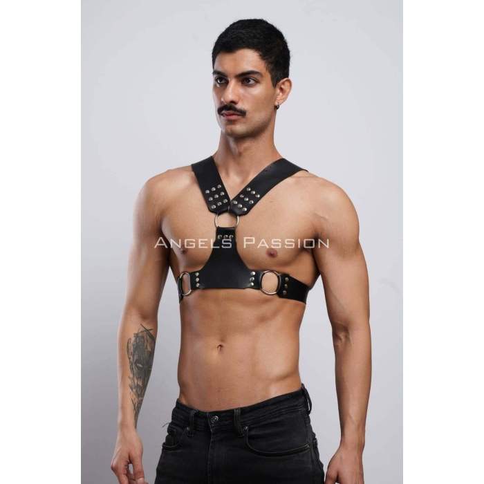 Erkek Harness, Göğüs Harness, Deri Harness, Clubwear, Partyear - Brfm120