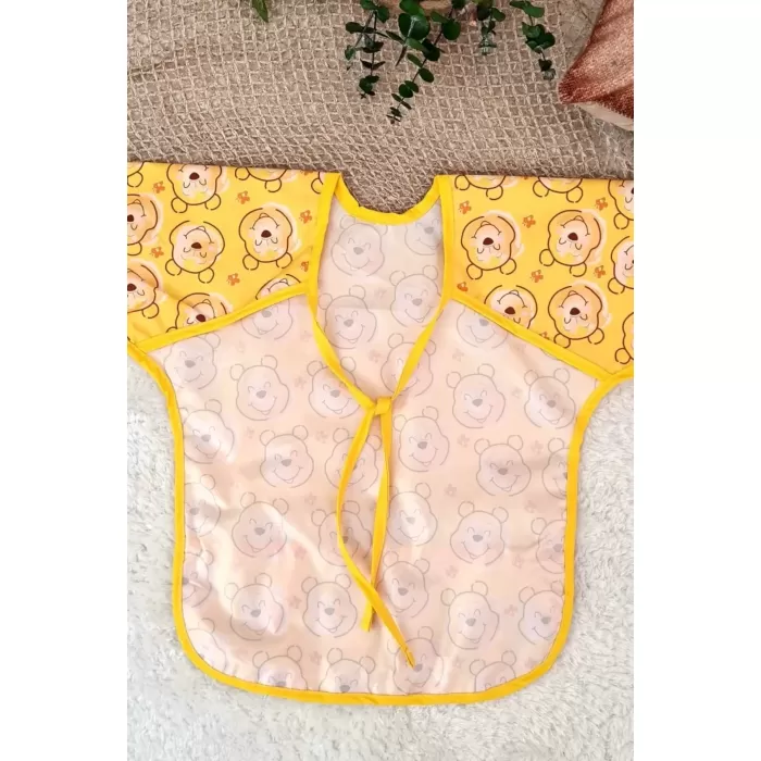 Bear Desenli Sıvı Geçirmez Unisex Aktivite Ve Mama Önlüğü 6-24 Ay