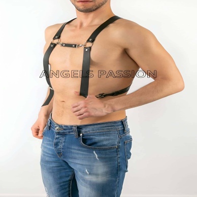 Erkek Göğüs Harness - Sexy Erkek Harness - Erkek Deri Aksesuar - Brfm27