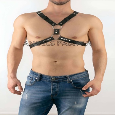 Erkek Göğüs Üzeri Deri Harness - Sexy Erkek Fantazi Giyim - Gay İç Giyim - Brfm13