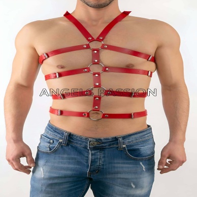 Seksi Erkek Body Harness, Deri Erkek Body Harness - Brfm54