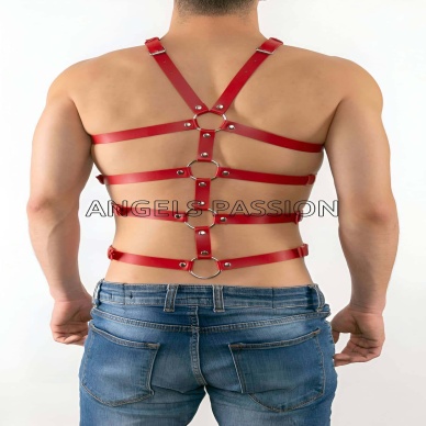 Seksi Erkek Body Harness, Deri Erkek Body Harness - Brfm54