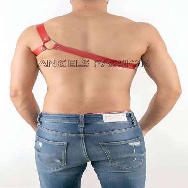 Tek Omuz Seksi Deri Erkek Harness - Brfm3