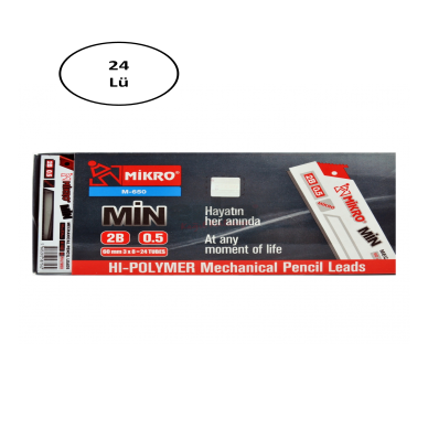 Mikro 75Mm Cetvelli Pl022 Lead 2B Çakmaklı 0.5Mm 24lü Kalem Ucu