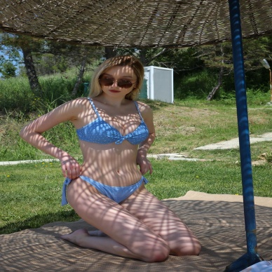 Beruflic Kadın Yandan Bağlamalı Yarım Destekli Fiyonklu Alt Üst Bikini Takım Buz Mavisi 35014