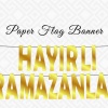 Hayırlı Ramazanlar Metalize Harf Banner