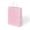 Pembe Makaron Büküm Saplı Kraft Çanta 25x31cm