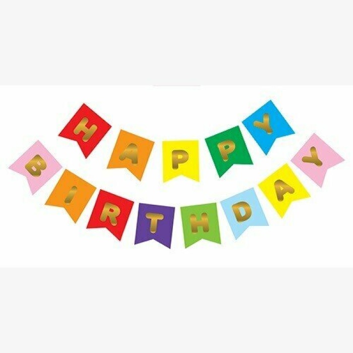 renkli happy birthday banner