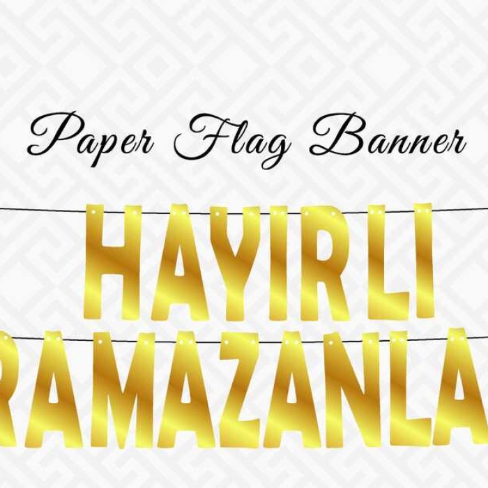 Hayırlı Ramazanlar Metalize Harf Banner