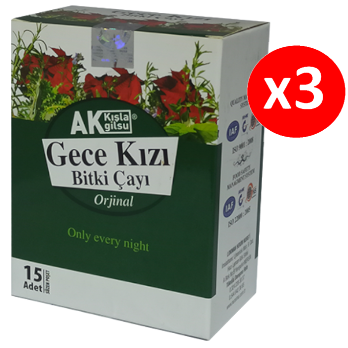 Akkışla Gece Kızı Bitki Çayı 15 li Süzen Poşet (3 adet x 15 Süzen Poşet)