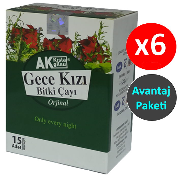 Akkışla Gece Kızı Bitki Çayı 15 li Süzen Poşet (6 adet x 15 Süzen Poşet)