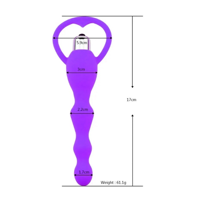 Backpart Titreşimli Boğumlu Halkalı Anal Tıkaç - Mor