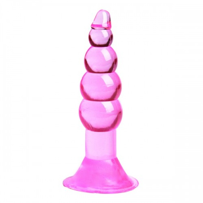 Backpart Boğumlu Vantuzlu 11.5cm Anal Tıkaç -  Pembe