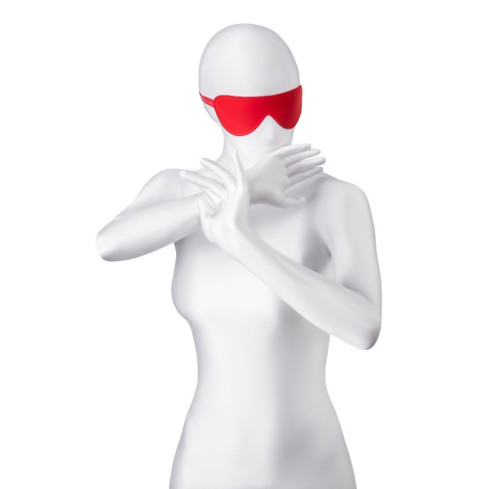 Anonymo BDSM Maske, PU deri, kırmızı, 65 cm